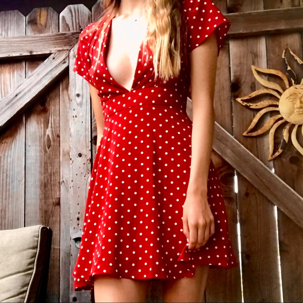 Red and White Polka Dot Dress